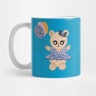 Girly teddy bear with balloons Mug